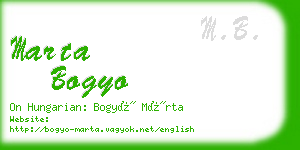 marta bogyo business card